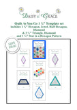 Daisy & Grace "Quilt As You Go" 1 3/4" Template Set-includes 6 templates and pattern
