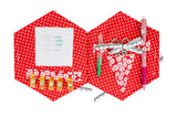 Large Hexagon Sewing Book Kit - Red Daisies