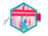 Large Hexagon Sewing Book Kit - Pink / Turq Brush Strokes
