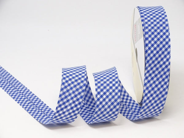 30mm 020 Royal Blue Gingham Bias Binding