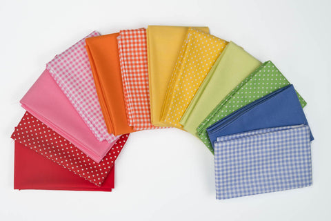 Spots, Checks and Plains Rainbow Fat 1/4 Bundle