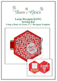 Large Hexagon Sewing Book Kit - Red Daisies