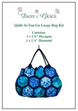 Quilt as you go Large Bag Kit - Blue Ocean