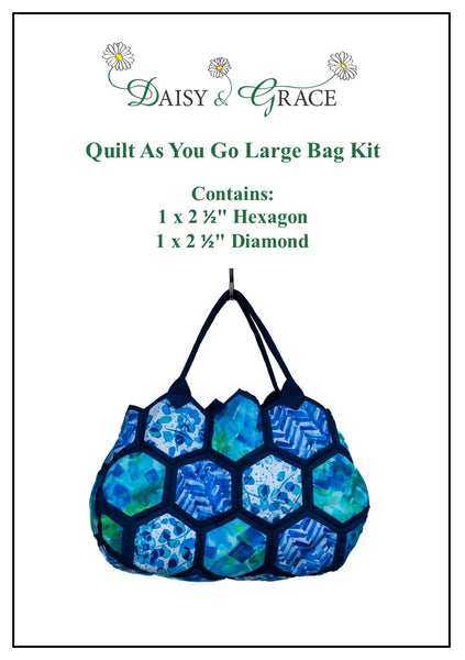Quilt as you go Large Bag Kit - Blue Ocean
