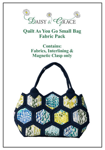 Quilt as you go small Bag Kit - Moda Pixel Fabric with Templates and Instructions
