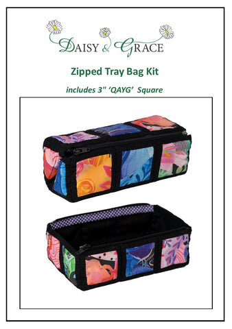 Zipped Tray bag - Abstract Rainbow