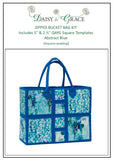 Zipped Bucket Bag Fabric pack & Templates - Abstract Blue