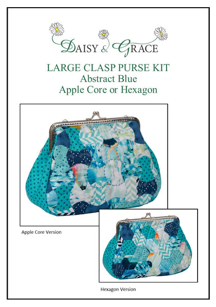 Large Clasp Purse Kit- Abstract Blue