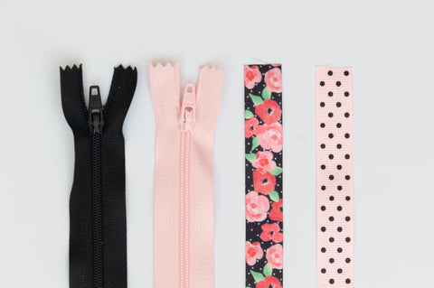 Big Project Pocket Set- Black & Pink Floral