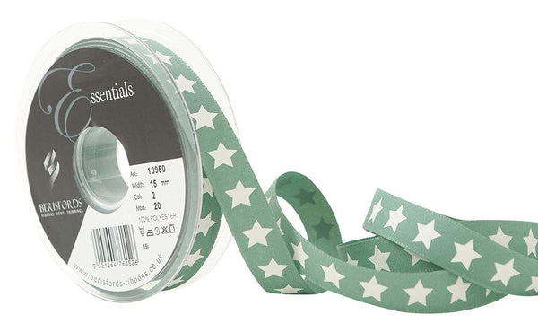 Magic Star Print on Sherwood Green Ribbon